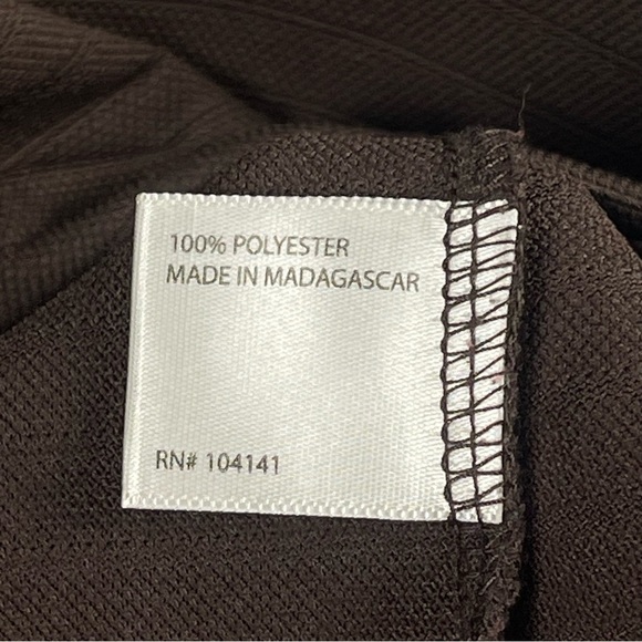 Lady Hagen XL Ribbed Collared V Neck Golf Tennis Active Shirt Chocolate Brown - Picture 4 of 6